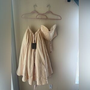 House of CB PERFECT Peach Satin Corset And Skirt